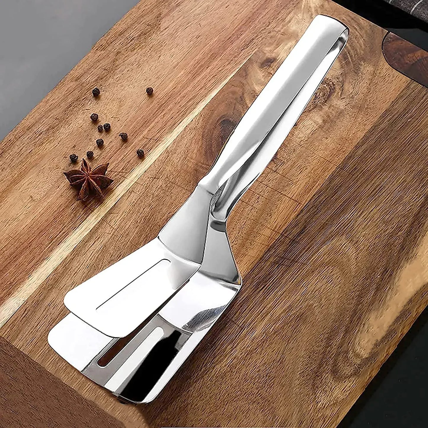 SP Dealz 3-in-1 Cooking Tong, Double Sided Spatula, 10 inch Multifunctional Stainless Steel