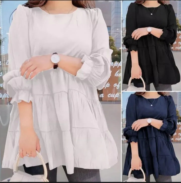 Fashionable Western Tops for Women – Plain Long Shirts, Stylish and Versatile
