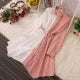 VAREY LIN Spring & Autumn Fashion High Waist Long Sleeve A-line Dress for Women