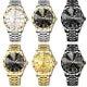 BINBOND Men Watch Stainless Steel Top Quailty Luxury Push Button Hidden Clasp