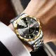 BINBOND Men Watch Stainless Steel Top Quailty Luxury Push Button Hidden Clasp