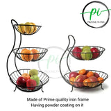 Kitchen organizer, 2 and 3 tier Fruit and Vegetables Basket in solid metal frame