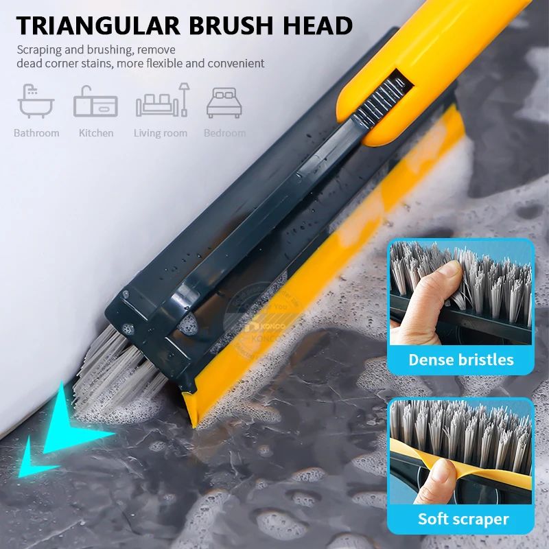 Floor Scrub Brush 2 In 1 Cleaning Brush Long Handle Removable Wiper
