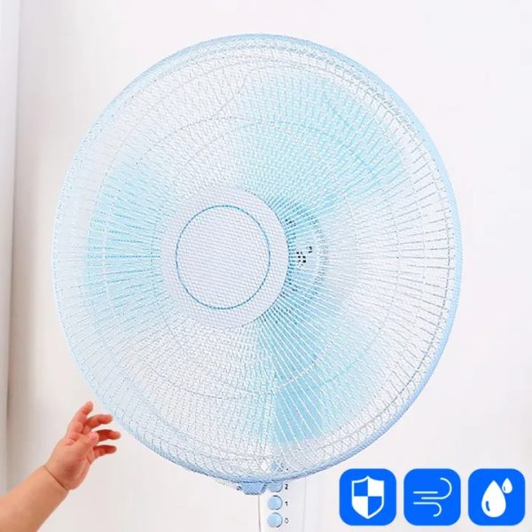 Pedestal Fan Cover Net For Kids Safety | Mesh Fan Cover Thin Mesh Fan Guard Fan Mesh Covers For Kids Children Finger Safety (blue)