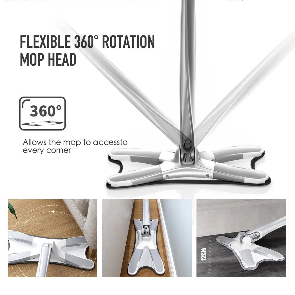 Twist Mop, X Shape Microfiber Mop, Floor Clean Mop Twist Mop With 360 Rotating Head, Dust Mop