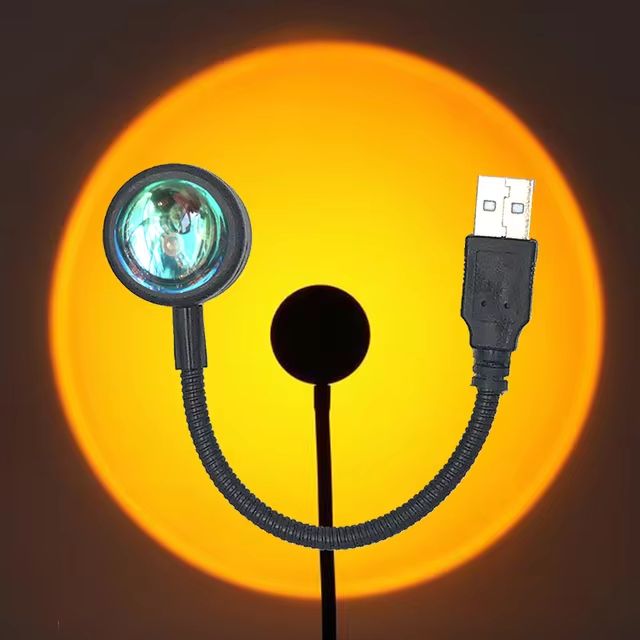 Sunset Lamp (WITH OUT REMOTEUSB) Sunset Lamp LED Rainbow Neon Night Light Projector Photography Wall Atmosphere Lighting for Bedroom Home Room Decor Gift