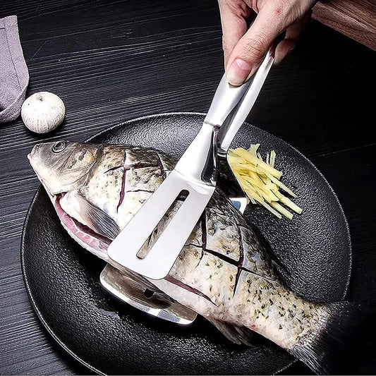 SP Dealz 3-in-1 Cooking Tong, Double Sided Spatula, 10 inch Multifunctional Stainless Steel