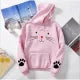 Cute Kitty Hoodie Cat Winter Hoodie for _Girls Winter Wear Trendy Hoodie Pullover Hoodie