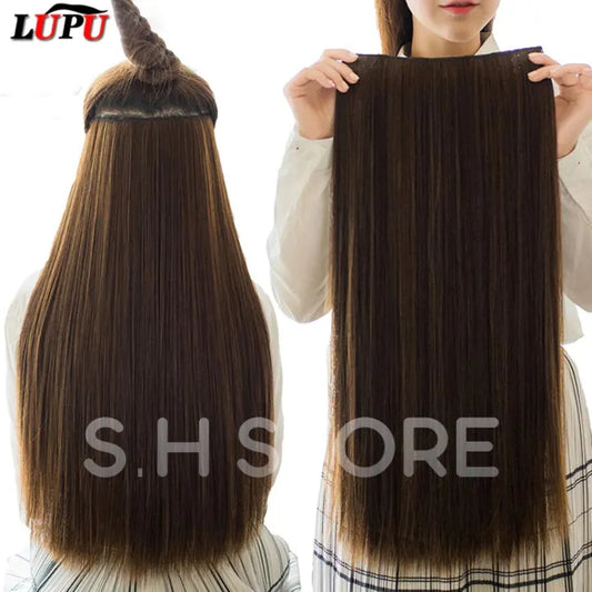 Hair Extension For Girls - Easy Attachment - Brown Clips In Strong