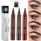 Eyebrow Pen Waterproof 4-Fork Tip Eyebrow Tattoo Pencil Long Lasting Professional Fine Sketch Liquid Eye Brow Pencil