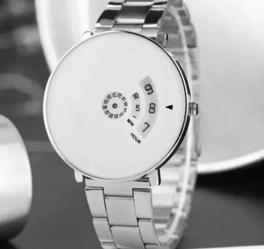 Black & White Stainless Steel Casual Watch for Man Watches for Boys & Men