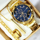 Men's Wedding Watch Deal -Top Class High Quality Wriste Watch+Gold Stainless steel
