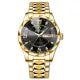 BINBOND Men Watch Stainless Steel Top Quailty Luxury Push Button Hidden Clasp