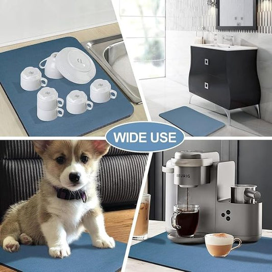 Kitchen Counter Silicone Non Slip Mat Absorbent Rubber Backed Hide Stain Drainer Mats Tableware (30*40cm) (random Color)
