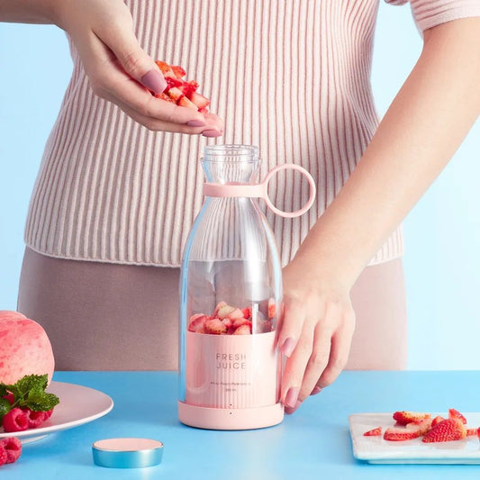 Portable and Electric Blender Bottle Juicer for Shakes and Smoothies, Mini Juicer Bottle for Traveling (Multicolour) USB Chargeable Juicer Blender6 Blades 380ml-Portable Juicer Cup & Smoothie Maker