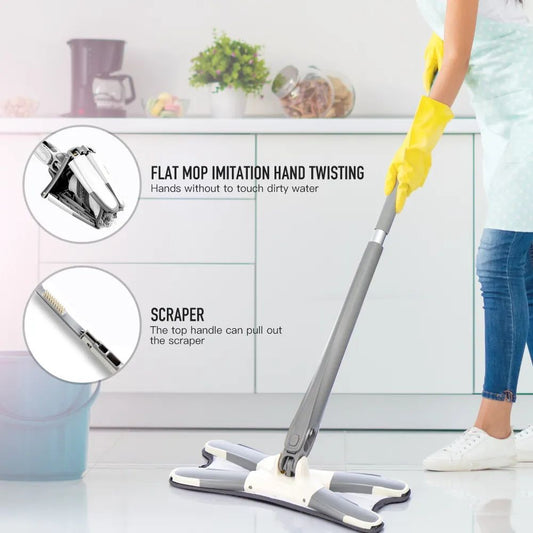 Twist Mop, X Shape Microfiber Mop, Floor Clean Mop Twist Mop With 360 Rotating Head, Dust Mop